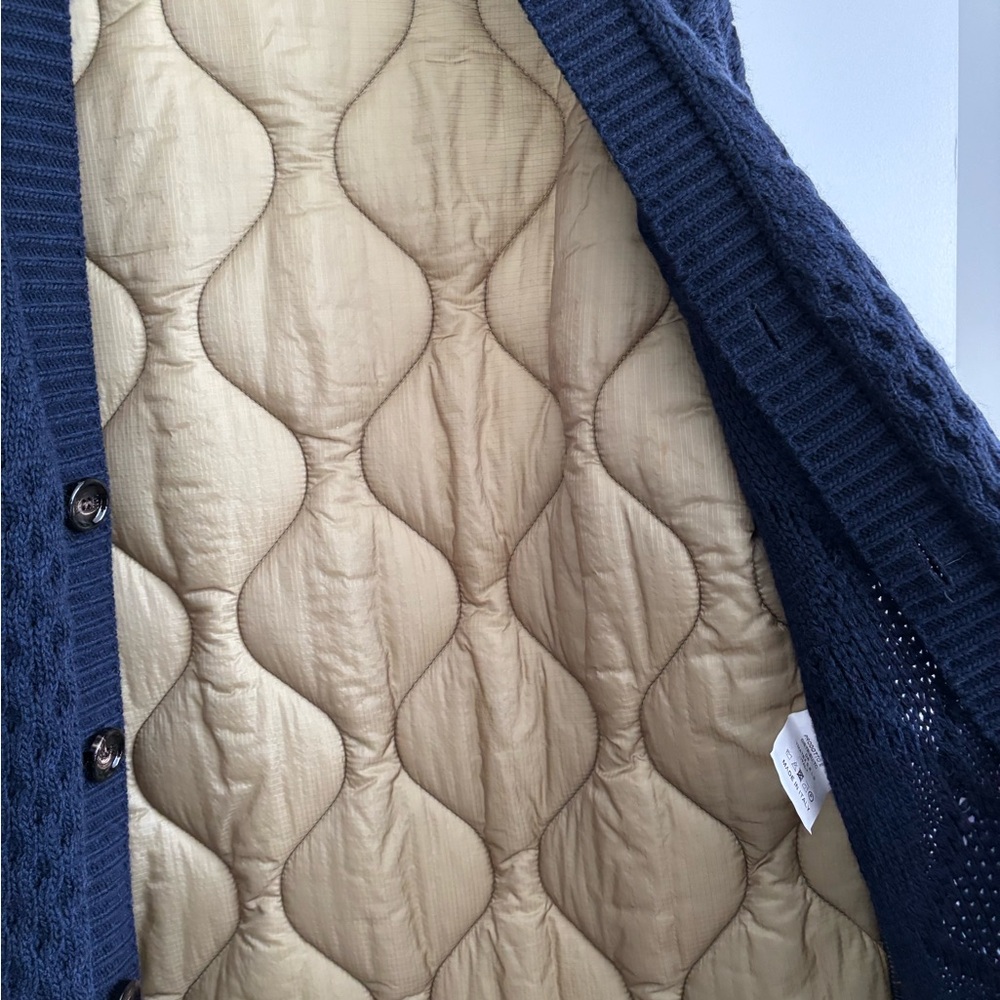 LC23 Quilted Cardigan Navy Size L - Picture 5 of 6